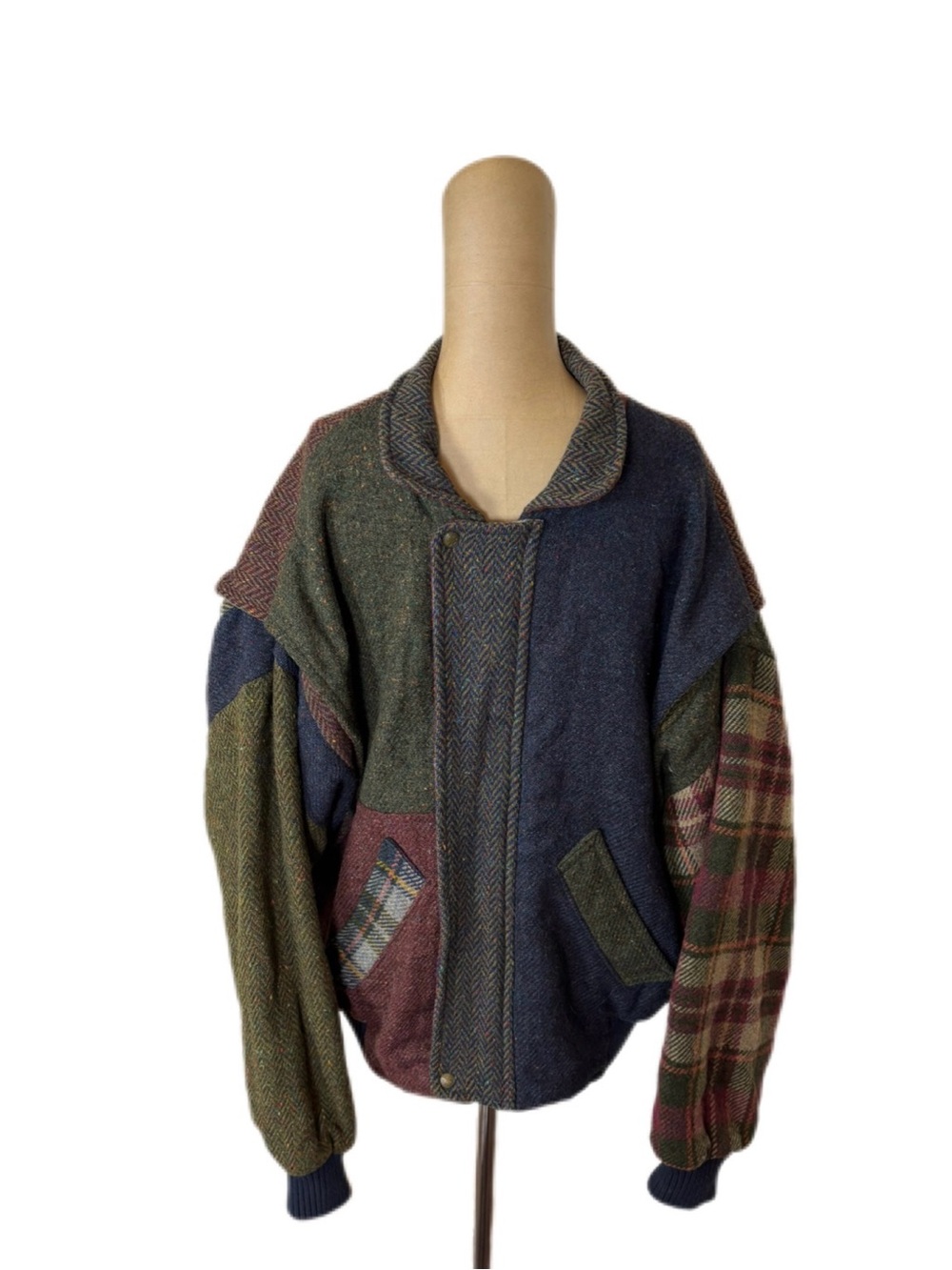 Vintage Wool Tweed Bomber Jacket Made in Ireland Men’s size XL
